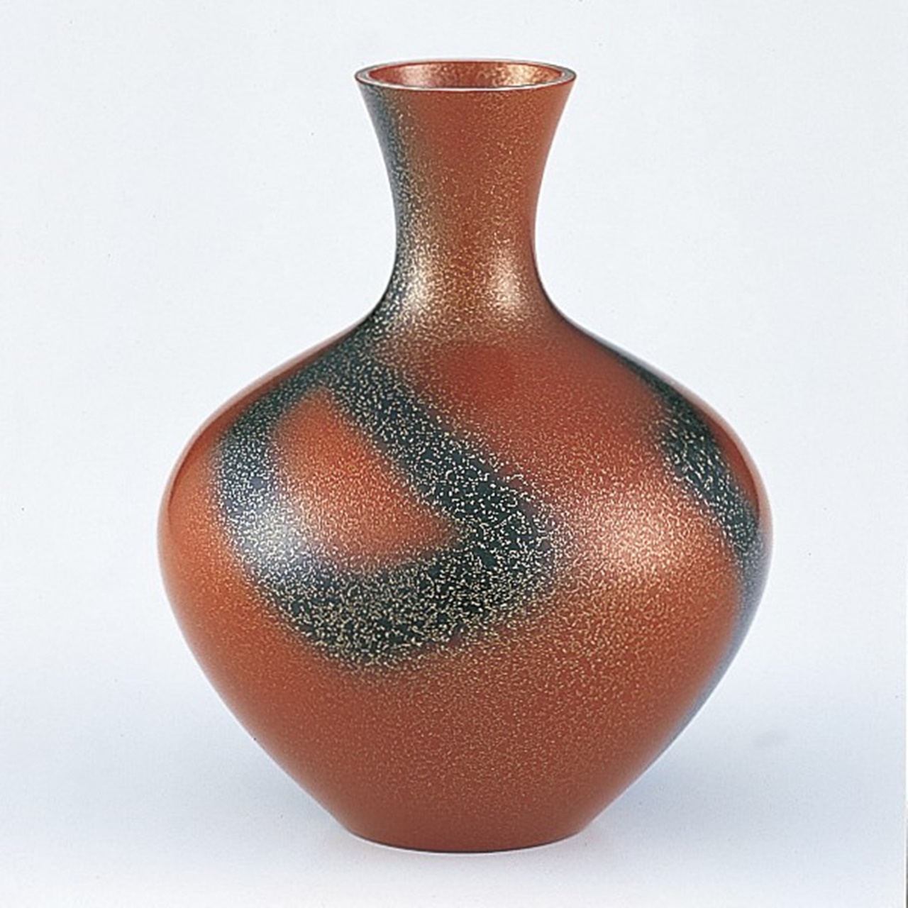 花器花瓶福壽形紅色高岡銅器金屬工藝品 Takenaka Copperware 竹中铜器 日本高岡銅器花器 Takumi Japan