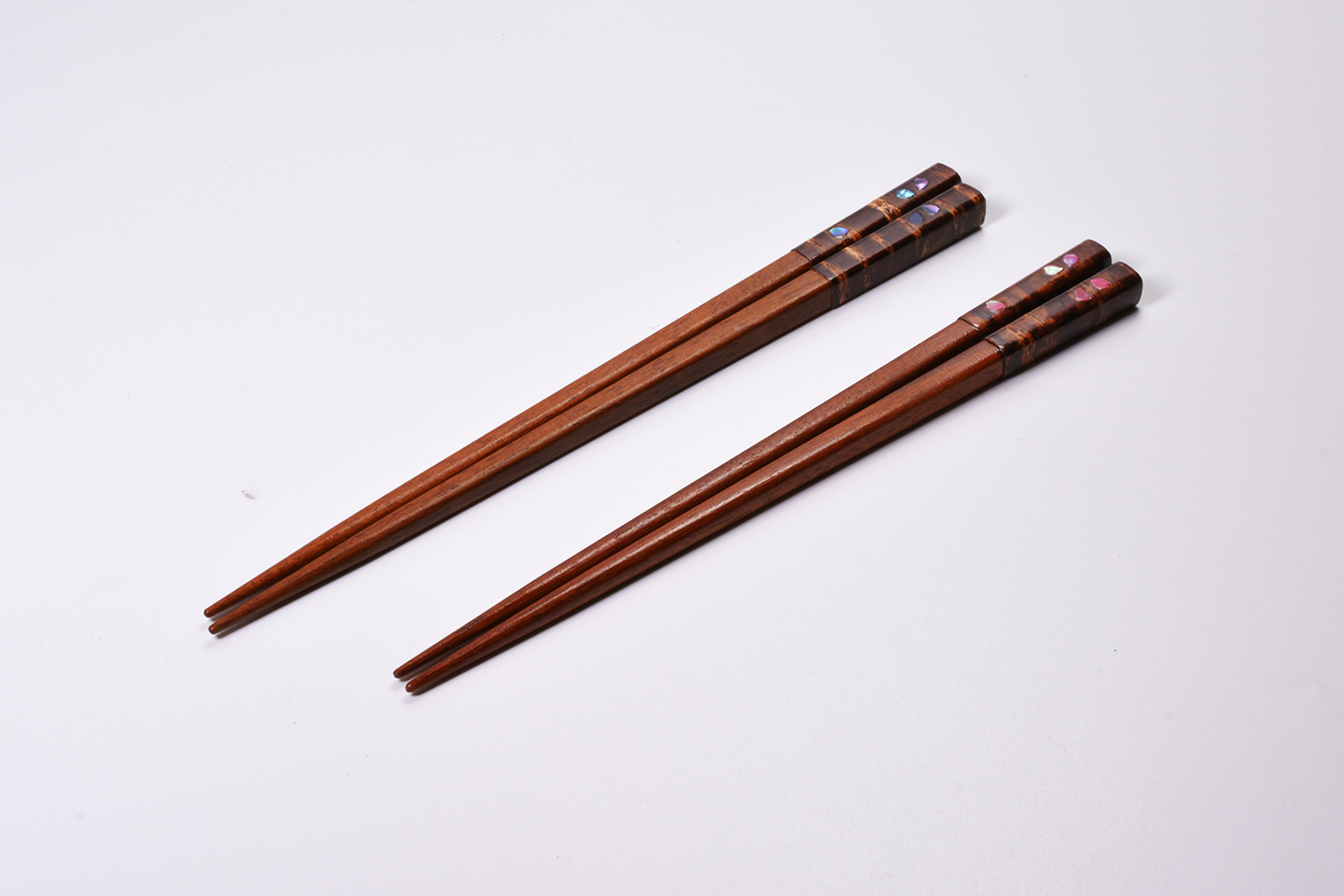 筷子 櫻皮木筷 螺鈿 2雙套裝/櫻皮細工